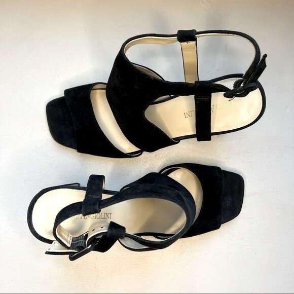 Enzo Angiolini Trudy Black Suede Heeled Sandal Shoes Women’s Size 9.5 - Picture 4 of 13